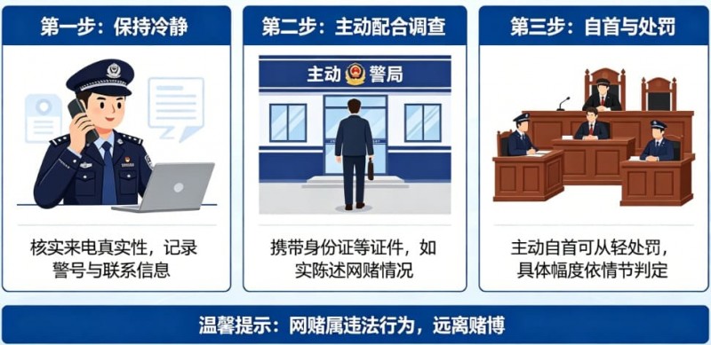 网赌被警察打电话要求配合调查怎么办？自首能否从轻处罚全面解析